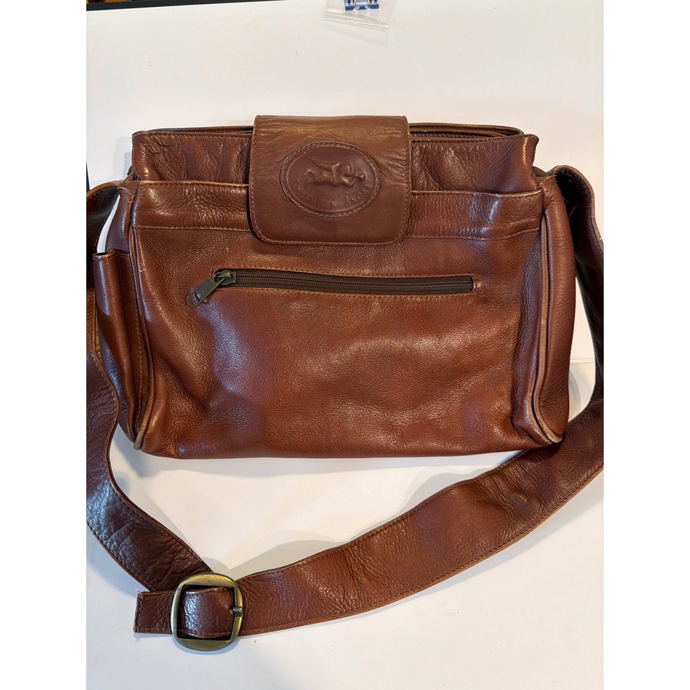 American Angel Brown Leather Crossbody Bag Vintage Made in Colombia 5164